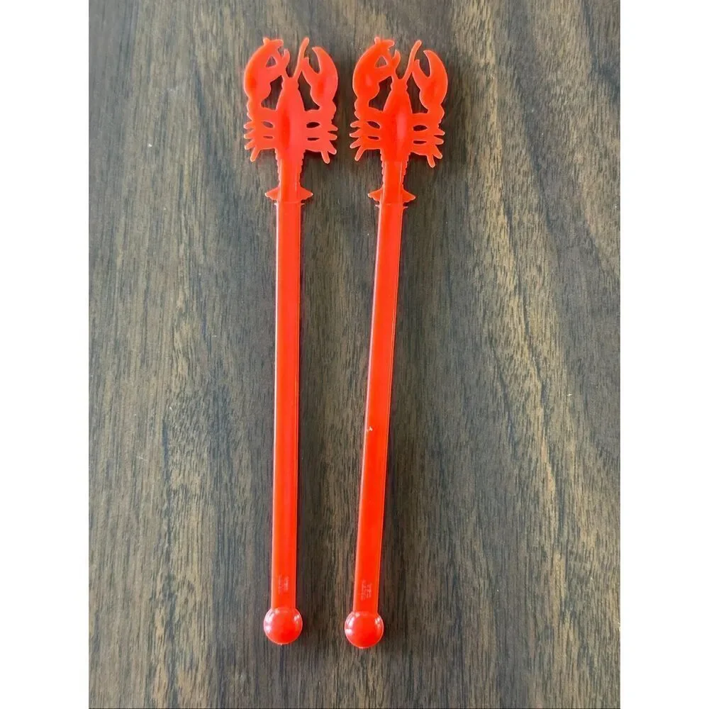 Vintage Red San Francisco Tadich Grill Lobster Swizzle Stick Barware Collectible